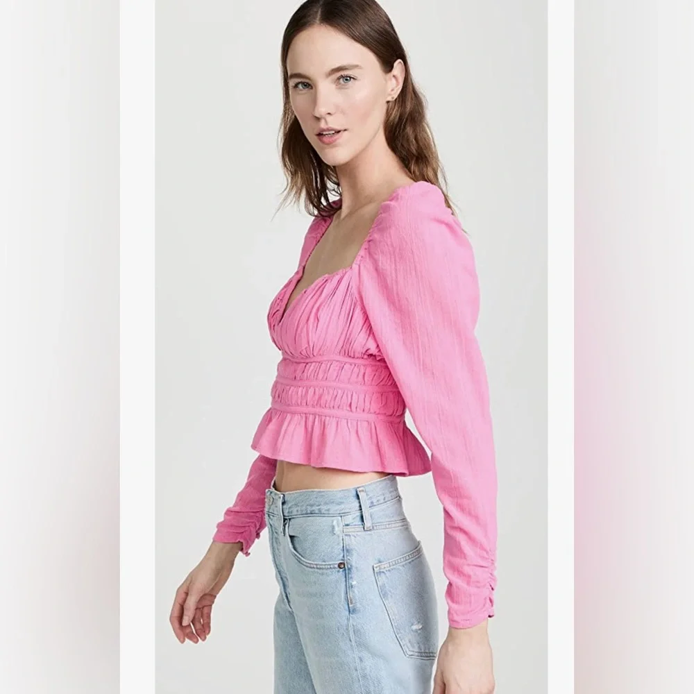 Free People Chloe Pink Crop Top NWT